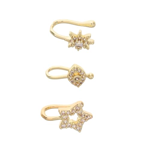 LIFKOME 3 Stück Teiliges U Förmiges Nasenring aus Kupfer nicht Durchstochen Stilvoller Körperschmuck für Damen Komfortabel und Leicht Modisches Stern und Böser Auge Design für Alltag und LIFKOME 3 Stück Teiliges U Förmiges Nasenring aus Kupfer nicht Durchstochen Stilvoller Körperschmuck für Damen Komfortabel und Leicht Modisches Stern und Böser Auge Design für Alltag und von LIFKOME