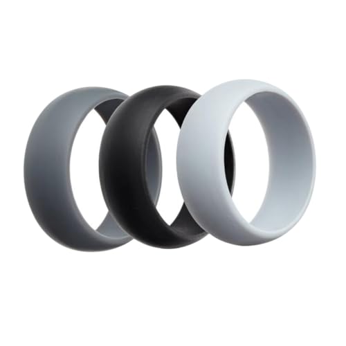 LIFKOME 3 Stück Teiliges Unisex Silikon Sportringe Flexible Hautfreundliche Fitnessringe als Ersatz für Eheringe Beim Training Hitze Stromisolierend Komfortabel für Sportliche von LIFKOME