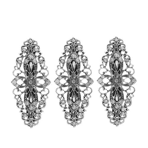 LIFKOME 3 Stück Teiliges Vintage Haarspangen mit Strassblumen Federleichte Langlebige Legierung Haarklammern für Damen Modische Vielseitige Haaraccessoires für Hochzeit und Alltag von LIFKOME