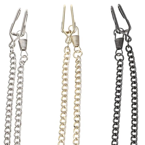 LIFKOME 3 Stück Teiliges Vintage Taschenuhr Ketten aus Eisen in Silber Gold und Wolfram Dekorative Geldbörsenketten für Herren Klassische Retro Hose Kette für Jeans und Accessoire von LIFKOME