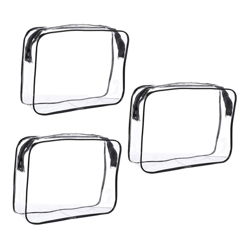 LIFKOME 3 Stück Transparent Kosmetiktasche Teilig wasserdichte Reise Make Up Organizer Beutel Damen Durchsichtige Aufbewahrungstasche Mittelgroß Vielseitig Verwendbar von LIFKOME
