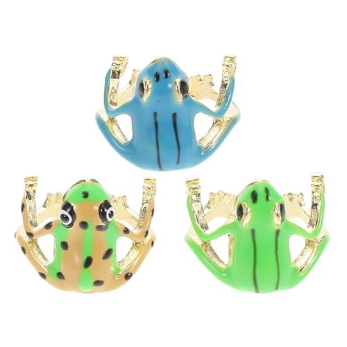 LIFKOME 3stücke Froschring Verstellbar Für Damen Naturschmuck Aus Zinklegierung Tierschmuck Offener Ring Süße Ringe Für Alltag Und Partys von LIFKOME