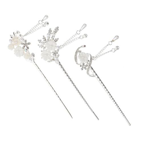 LIFKOME 3 Stück Vintage Haarnadeln mit Quasten und Blumen Teiliges Haarstäbe für Frauen und Mädchen Stilvolle Chignon Pins für Hochzeit Party Alltag Geschenkidee von LIFKOME