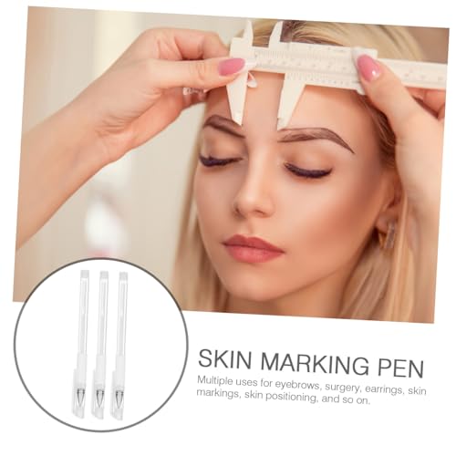 LIFKOME 3 Stück Wasserdichter Haut markierstift für Präzises Microblading und Tattoo Make up Weißer Kosmetischer Mapping Pen zum Exakten Positionieren von Augenbrauen und Hautdesigns von LIFKOME