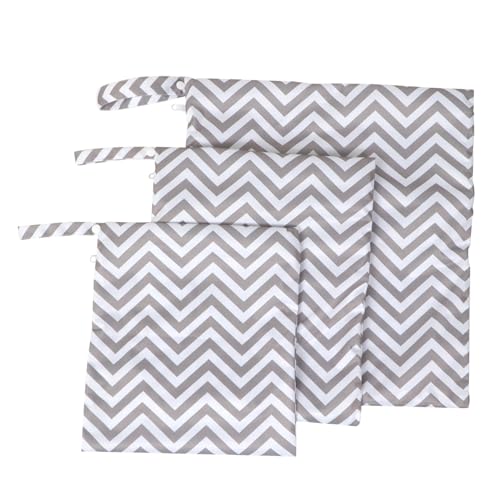 LIFKOME 3 Stück wasserdichte Windelbeutel Wiederverwendbare Wet Bags Reise Organizer Pouch für Nasse und Trockene Windeln Stilvoll Waschbar und Praktisch für Unterwegs von LIFKOME