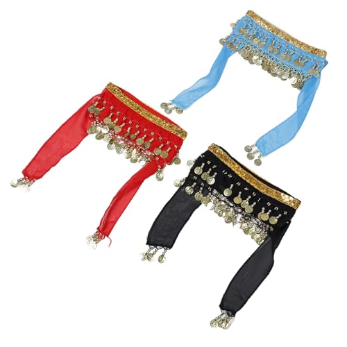 LIFKOME Tanzgürtel Hüfttuch Bequemes Performance-outfit 3-teilig Fransengürtel Rock von LIFKOME