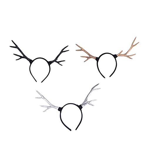 LIFKOME 3stücke Teiliges Reindeer Antler Headband Für Weihnachten Und Karneval Lustige Geweih-kopfbedeckung Für Kostümpartys Feste Und Fotorequisiten Leicht Und Bequem Zu Tragen von LIFKOME