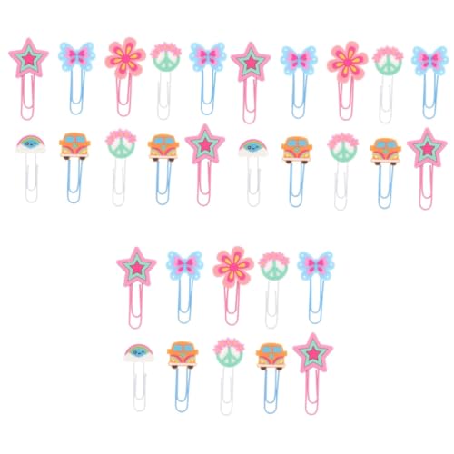 LIFKOME 3 Sets Robuste Einfach Zu Verwendende Büroklammern Büro- Und Schreibwaren-förmige Klammern Für Akten Vintage-hippie-lesezeichen Multifunktional 10 Stück X 3 von LIFKOME