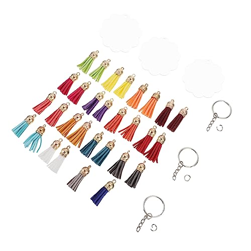 LIFKOME 30stücke Teiliger Wärmetransfer-schlüsselring Mit Quasten Blanko-schlüsselring Aus Schlüsselanhänger-zubehör von LIFKOME