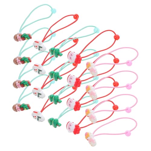 LIFKOME 30 Stück Weihnachten Elastische Haargummis für Junge Mädchen Bunte Ponytail Halter Schadstofffrei Hoher Weiche Kinderhaarbänder für Schule Festtage und Alltag von LIFKOME