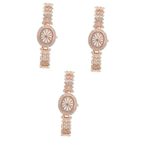 LIFKOME 3St Damenuhr damenarmbanduhr Ladies Watch damengeschenkidee Armbanduhr für Damen Armbanduhren für Damen betrachten stylische Armbanduhr Uhrendekor im Freizeitstil Metall Rose Gold von LIFKOME