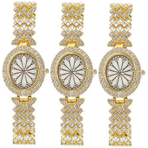 LIFKOME 3St Damenuhr weibliche Digitaluhr Aktivitätsuhr Uhrenornament exquisites Uhrendekor damenarmbanduhren Goldene Armbanduhr Uhrendekor im Freizeitstil dekorative Armbanduhr Metall von LIFKOME