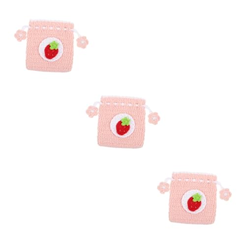 LIFKOME 3-teiliges Garn-Portemonnaie Bezauberndes Portemonnaie Für Damen Tasche Im Cartoon-Stil Aufbewahrung Von Schlüsselzubehör Modische Reisetasche von LIFKOME