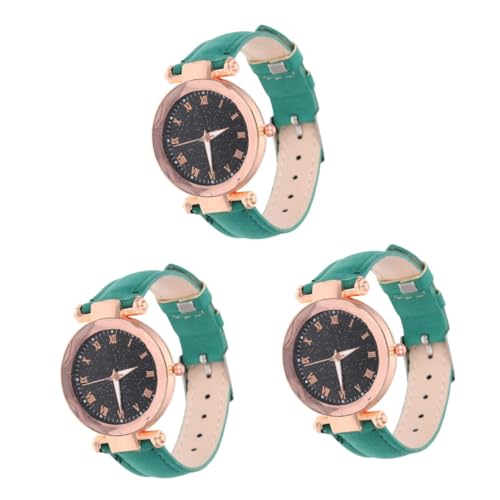 LIFKOME 3St Quarz Damenuhren Presents for Women Verstellbare Damenuhr Männer schauen zu Mädchenuhren Herrenuhren betrachten weibliche Armbanduhr Freizeituhr für Mädchen Glas Green von LIFKOME