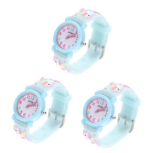 LIFKOME 3stücke Junge Mädchen Cartoon Armbanduhr wasserdichte Quarzuhr Für Mädchen Einhorn Design Für Geburtstage Und Feiertage Sicherer Gurt Langlebig Und Bequem Zum Lernen Der von LIFKOME