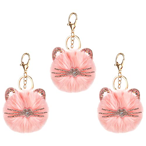 LIFKOME 3St Schlüsselanhänger Kätzchen Reize Ornamente Tiere Fuchs bescherung Weihnachten weinachts Mode Taschendekore hängendes in Katzenform Legierung Rosa von LIFKOME