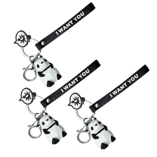 LIFKOME 3St Schlüsselanhänger Panda Panda Dekoration Panda Schlüsselbund Panda-Souvenir Panda-Zubehör Panda Anhänger Panda Schlüsselring Panda Geschenkidee Kieselgel Black von LIFKOME