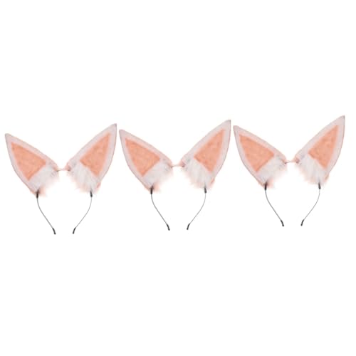LIFKOME 3St Sugar Rabbit Ear Stirnband Häschenohr-Stirnband Kostüme für Mädchen Haarschmuck mit Kaninchenohren Cosplay-Frisur mit Hasen dekoratives Mädchen- Plüsch Rosa von LIFKOME