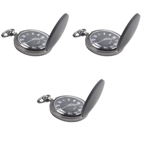 LIFKOME 3stücke Quartz Taschenuhr Schwarz Große Ziffern Tragbar Für Herren Und Damen Perfektes Zu Weihnachten Neujahr Und Feiertagen Präzise Quarzbewegung Stilvolles Design von LIFKOME