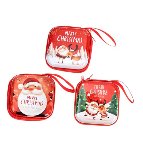 LIFKOME 3stücke Weihnachtliche Geldbörsen Im Tragbare Leichte Geschenktaschen Mit Reißverschluss Für Zur Dekoration Und Aufbewahrung Kleiner Zu Weihnachten von LIFKOME