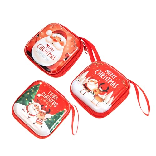 LIFKOME 3 Stück Weihnachts-hängegeldbörse Weihnachtsgeldbörse Mini-geldbörse Süßigkeitenbeutel Tasche Für Bargeld Kopfhörer Schlüssel Schmuck Ladekabel Süßigkeiten Tragbare Geldbörse von LIFKOME