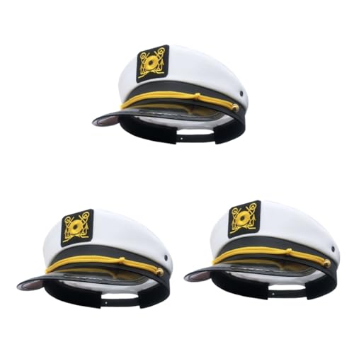 LIFKOME 3St bestickte Marinekappe Kapitänsmützen für Matrosen Matrosenmütze für Kinder Hut Bootskapitän matrosen hut matrosenmützen Frauen Hüte Yachthut Polyesterkarte von LIFKOME