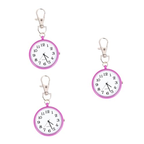 LIFKOME 3stücke Retro Taschenuhr Mit Kette Vintage Pendeluhr Für Damen Und Herren Große Ziffern Für Arzt Und Schwesternuhr Rosafarben Für Jeden Anlass Geeignet von LIFKOME