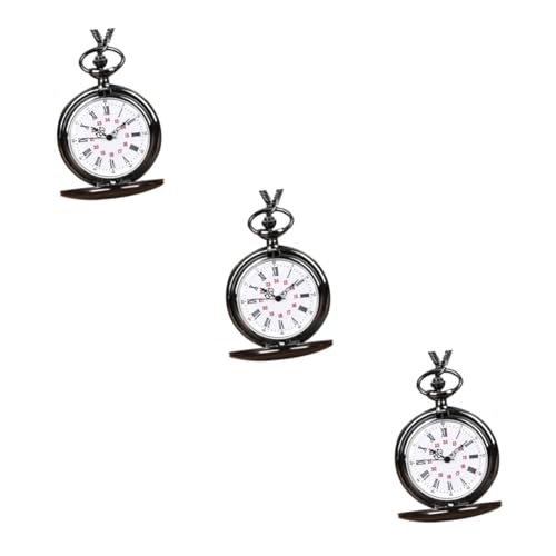 LIFKOME 3stücke Vintage Roman Pocket Watch Retro Quarz Pendeluhr Für Männer Und Frauen Kreative Taschenuhr Mit Feiner Kette Stilvolle Kleidung Dekoration Geschenkidee Für Besondere von LIFKOME