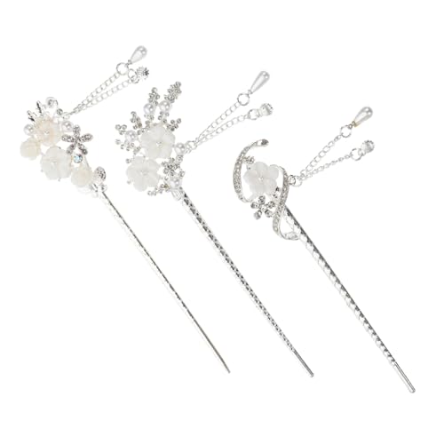 LIFKOME Vintage Haarstäbchen Satz 3 Stücke Blume mit Quaste Haarnadeln für Damen Haar Zubehör Leicht und Langlebig für Chignon und Hochsteckfrisuren von LIFKOME