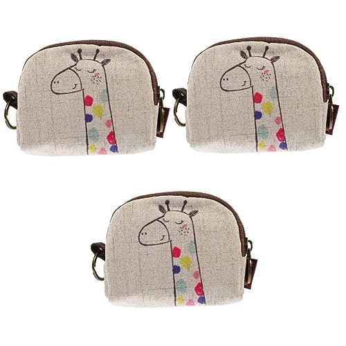 LIFKOME 3stücke Schlüsselbeutel Giraffenmuster Praktische Geldbörse Für Damen Reißverschluss Zur Aufbewahrung Von Münzen Schlüsseln Kosmetik Und Kleinen Accessoires Für Unterwegs von LIFKOME