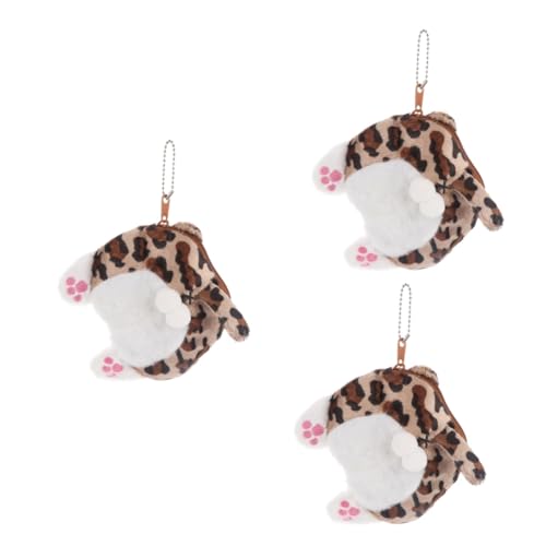 LIFKOME 3st Esel Geldbörse Plüsch Geldbörse Kleingeldbeutel Cartoon Süße Geldbörse Für Münzen Brieftasche Mit Umlaufendem Reißverschluss Leoparden Geldbörse Portemonnaie Münzbeutel Coffee von LIFKOME