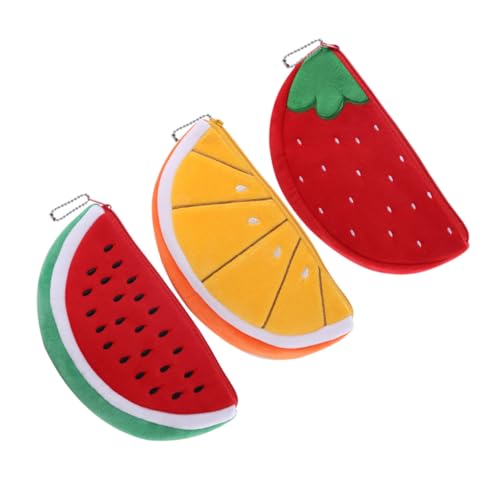 LIFKOME 3st Fruchtgeldbeutel Geldbeutel Mini Federmäppchen Handyhülle Mit Größerer Tasche Orangefarbener Beutel Süßer Halter Geldbörse Für Wassermelone Geldbörse Münzhalter Polyester von LIFKOME