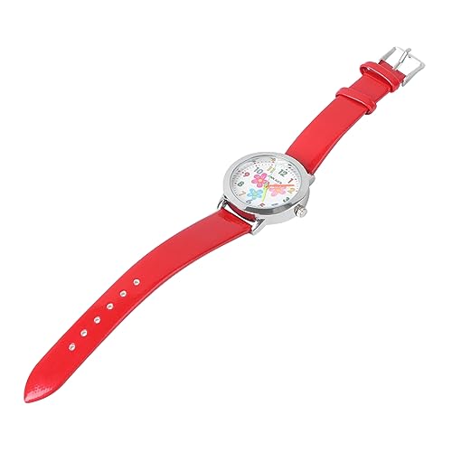 LIFKOME 3stücke Flower Pattern Kinderuhr Kreative Quarzuhr Für Jungen Und Mädchen Rote Armbanduhr Für Geburtstagsgeschenke Bequeme Und Langlebige Uhr Für Schüler Und Kleinkinder von LIFKOME