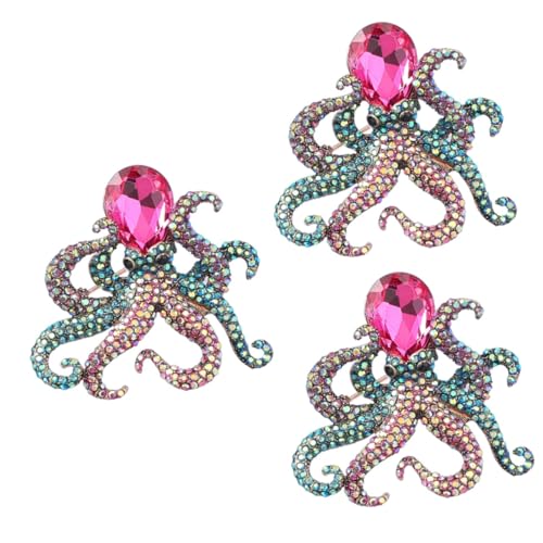 LIFKOME 3st Lustige Oktopus-brosche Strassstifte Oktopus Pin Brosche Für Anzug Oktopus Brosche Pins Für Frauen Schalkragennadel Broschen Hut Europäisch Und Amerikanisch Fräulein von LIFKOME