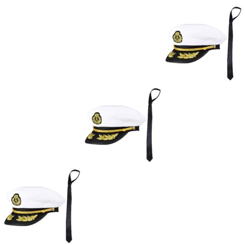 LIFKOME 3st Marineblauer Kostümhut Kapitänsmützen Für Männer Kapitänsuniform Matrosenhut Matrosenmütze Frauen Kapitänsmützen Erwachsene Partykostüm von LIFKOME
