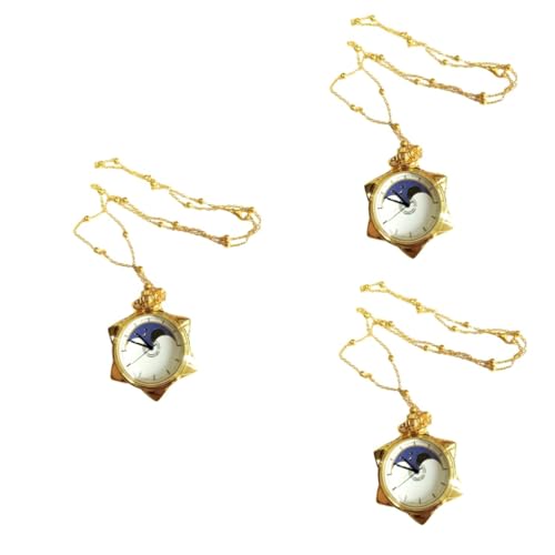 LIFKOME 3stücke Stylische Goldene Pentacle-taschenuhr Mit Mond-Design Tragbare Kompassfunktion Elegantes Glasmaterial Für Outdoor-aktivitäten Und Besondere Anlässe von LIFKOME