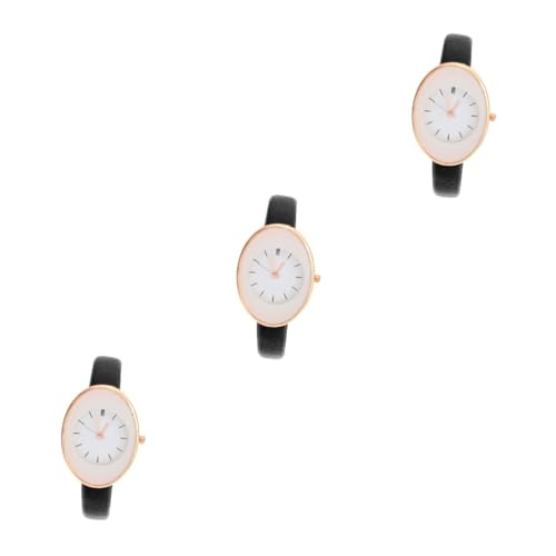 LIFKOME 3stücke Stylische Damen-Armbanduhr Mit Verstellbarem Lederarmband Quarzuhr Für Und Büro Modisches Design Für Zeitlose Farbgestaltung von LIFKOME