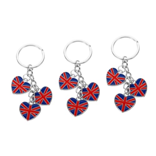 LIFKOME 3stücke Britische Flagge Herz Schlüsselanhänger England Souvenir Für Geburtstage Hochzeiten Und Feiertage von LIFKOME