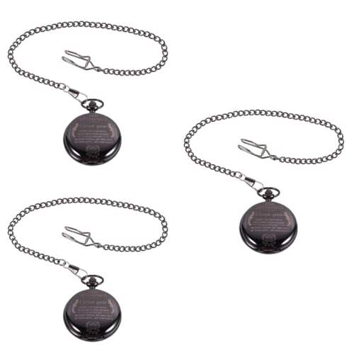 LIFKOME 3stücke Alloy Taschenuhr Mit Kette Elegantes Design Präzise Zeitmessung Für Zu Weihnachten Geburtstagen Oder Jubiläen Stilvolle Und Langlebige Mechanische Quarz-wanduhr von LIFKOME