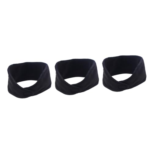 LIFKOME 3stücke Doppellagiges Warmes Stirnband Für Damen Und Herren Elastisches Ohrenschutz-stirnband Für Joggen Radfahren Skifahren Und Outdoor-aktivitäten Schwarz von LIFKOME