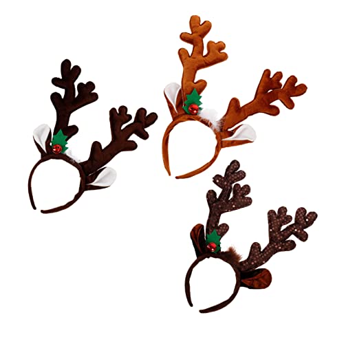 LIFKOME 3stücke Teiliges Weihnachtsgeweih Haarreifen Stoffmaterial Wiederverwendbar Für Weihnachtsfeiern Kostüme Und Rollenspiele Tiefbraun von LIFKOME