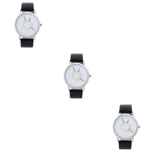 LIFKOME 3stücke Fashionable Quartz Watch Für Studenten wasserdichte Armbanduhr Mit Pu-Armband Minimalistisches Design Für Jungen Und Mädchen Elegante Und Praktische Zeitmessung von LIFKOME