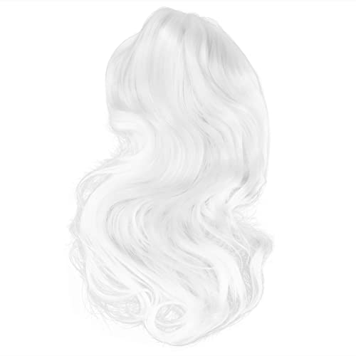 LIFKOME 3stücke Lange Lockige Perücke Frauen Weiße Cosplay-perücke Mit Wellen Für Partys Und Rollenspiele Einfach Anzubringen Und Abzunehmen Fluffige Natürliche von LIFKOME
