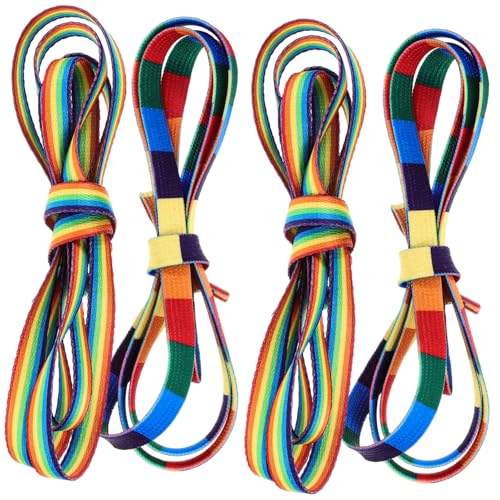 LIFKOME 4 Paare Bunte Regenbogen schnürsenkel für Sneaker Weiche Sportschnürsenkel Lange Flache Schuhbänder Kompatibel mit Turnschuhen Modische Ersatzsenkel für Damen und Herren LIFKOME 4 Paare Bunte Regenbogen schnürsenkel für Sneaker Weiche Sportschnürsenkel Lange Flache Schuhbänder Kompatibel mit Turnschuhen Modische Ersatzsenkel für Damen und Herren von LIFKOME