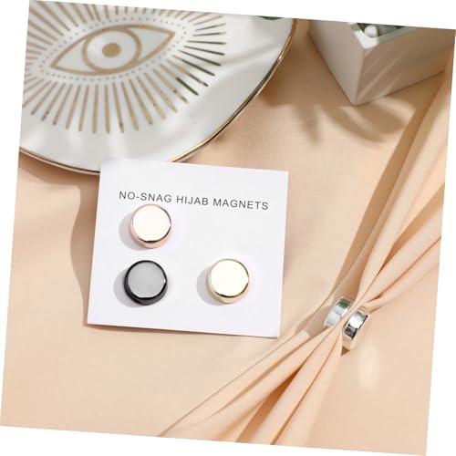 LIFKOME 4 Paare Hijab Magnetische Pins Electroplated Scarf Clips Rund Schmuck Accessoire für Damen Muslimische Kopftücher Sicherer Halt Nadeln für Hochzeit Party Alltag von LIFKOME