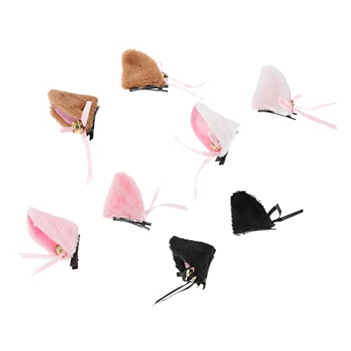 LIFKOME 4paare Katzenohren Haarclip Mit Glöckchen Halloween-cosplay-haaraccessoires Für Damen Und Für Kostümpartys Und Themenfeiern Rosa Camel von LIFKOME
