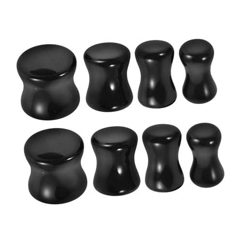 LIFKOME 4 Paare Obsidian Ohr piercing Plugs aus Natürlichem Stein Glatte Kanten für Komfortables Tragen Allergikerfreundlich in Geeignet für Damen und Herren Modischer Ohrschmuck von LIFKOME
