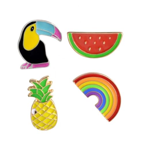 LIFKOME 4 STÜCKE Teiliges Rainbow Ananas Broschen aus Hochwertiger Legierung Kreative Bunte Vogel broschen Modische Anstecknadeln für Damen Vielseitiger Schmuck für Kleidung Taschen und von LIFKOME