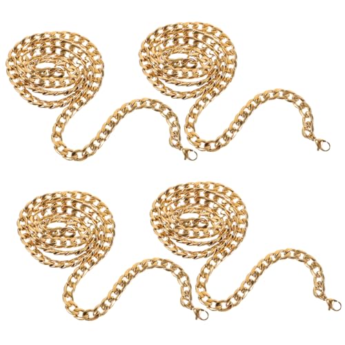LIFKOME 4 Stck Titanstahl Halskette für Herren Teiliges Goldfarbene Robuste Ketten Langlebige Schmuckaccessoires für Party und Alltag von LIFKOME