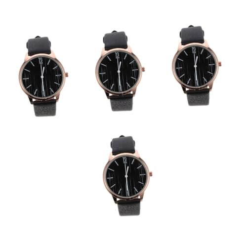 LIFKOME 4 Stück Anschauen damenarmbanduhr Ladies Watch Damenmodeuhr Damenmodearmbanduhr Geschenkuhr einfache Uhr Mädchen Digitaluhr LED Uhr weibliche Armbanduhr lässige Damenuhr Haut Black von LIFKOME